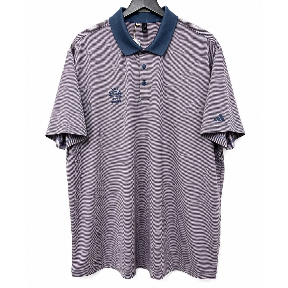 Adidas PGA of America Georgia Golf Polo Mens 3XL Ottoman Striped NWT